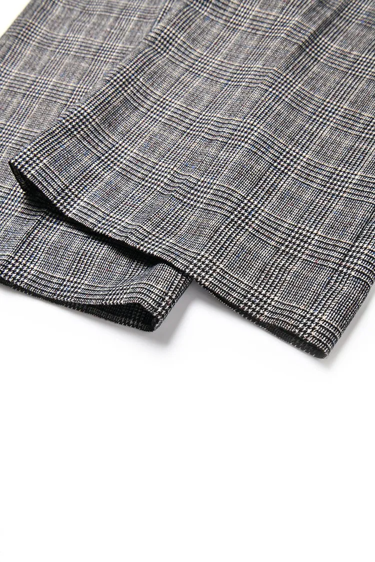 Hazel High-Waist Checkered Pants