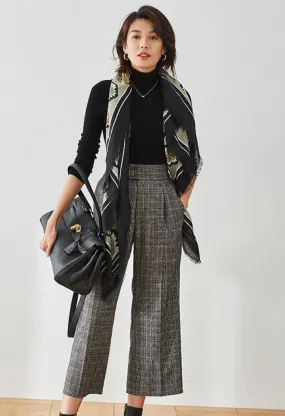 Hazel High-Waist Checkered Pants