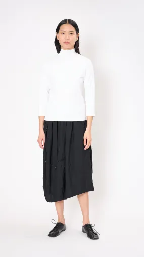 High Neck Zip Top in White
