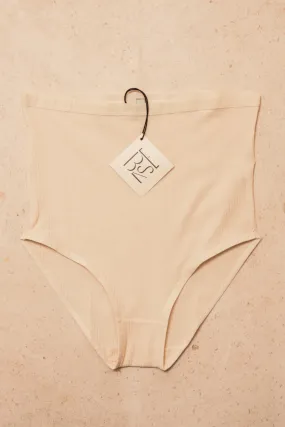 High Waist Bell Pants Cotton Rib
