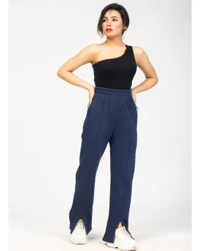 High Waist Flare Leg Pants - Navy