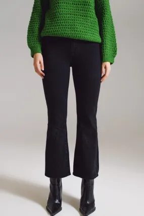 High Waist Flare Pants Black