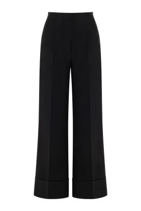 High-Waist Flowy Palazzo Black Pants