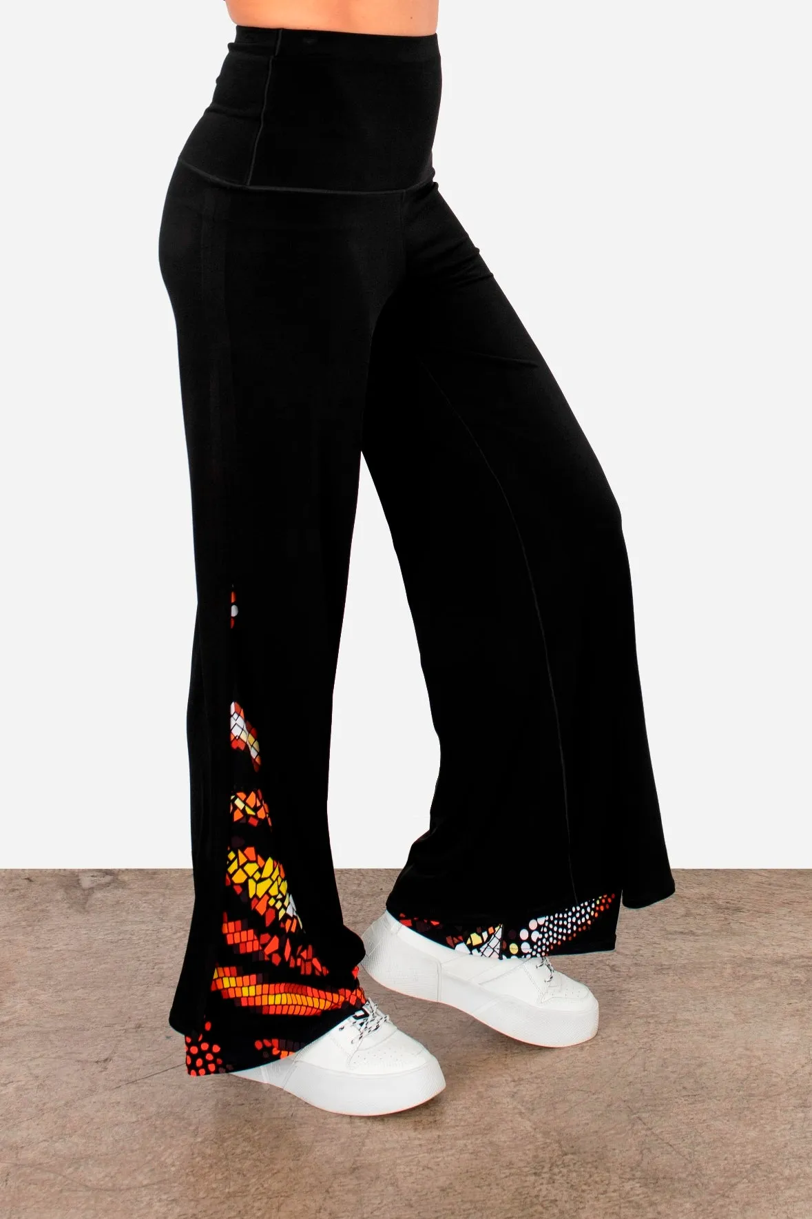 High Waist Layered Long Pants