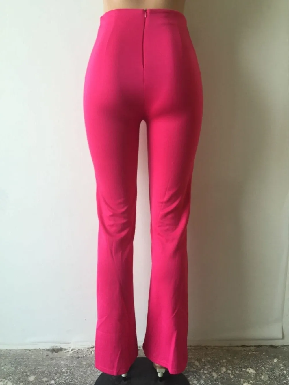 High Waist Pants with Botton Decor