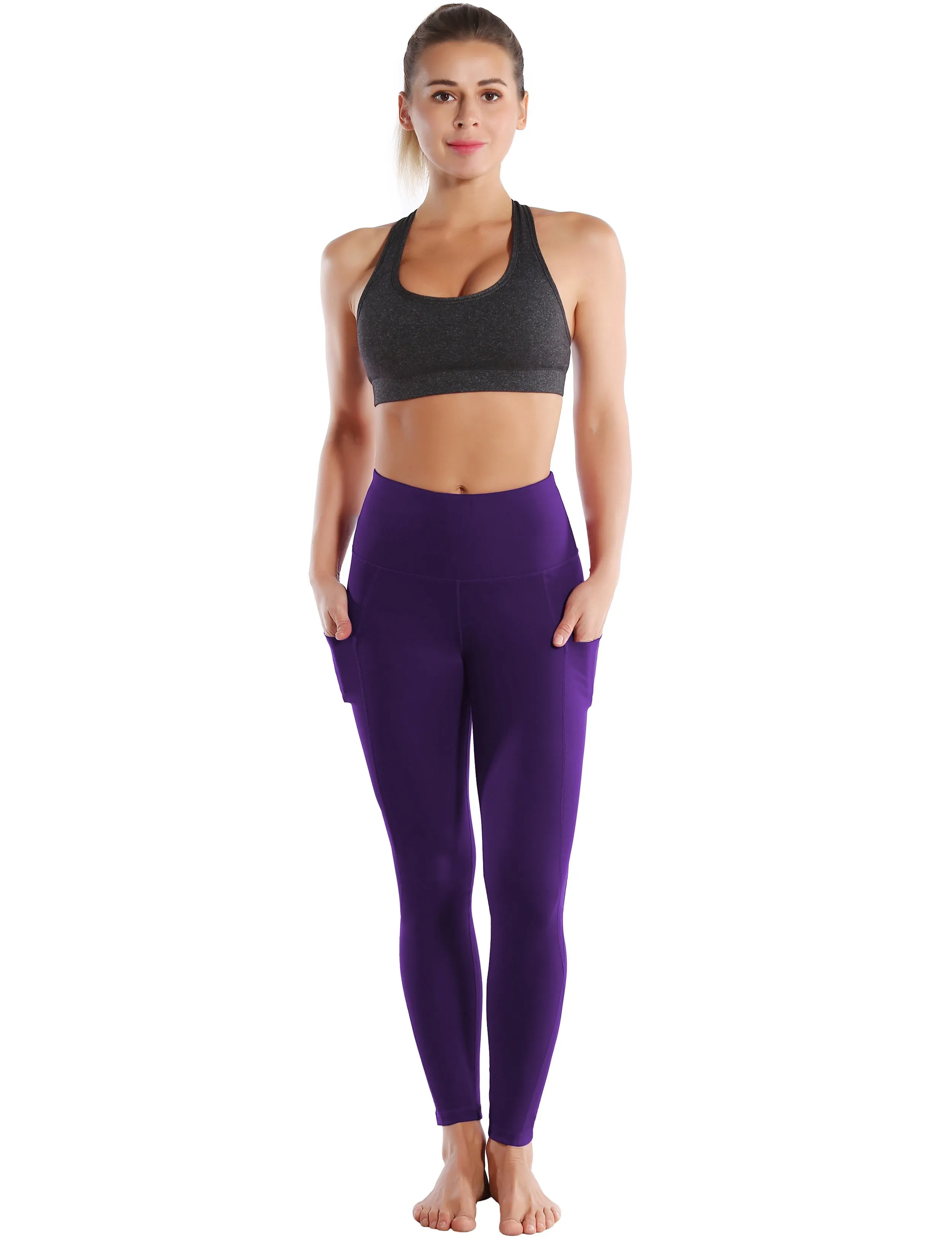 High Waist Side Pockets Pilates Pants eggplantpurple_Pilates