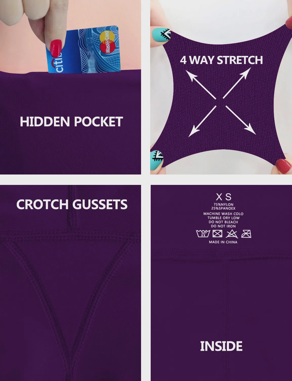 High Waist Side Pockets Pilates Pants eggplantpurple_Pilates