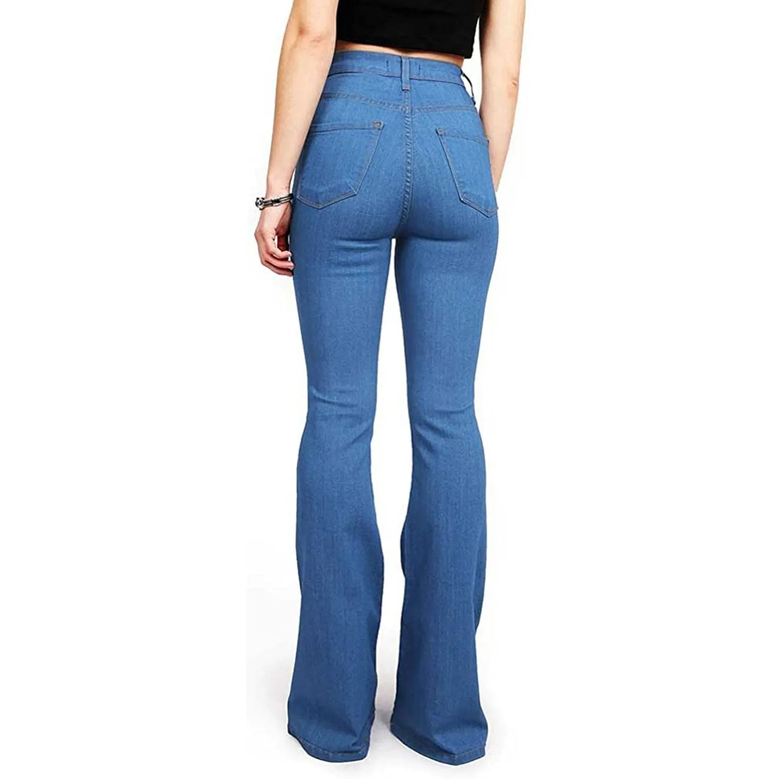 High Waist Wide Leg Stretch Flare Jeans