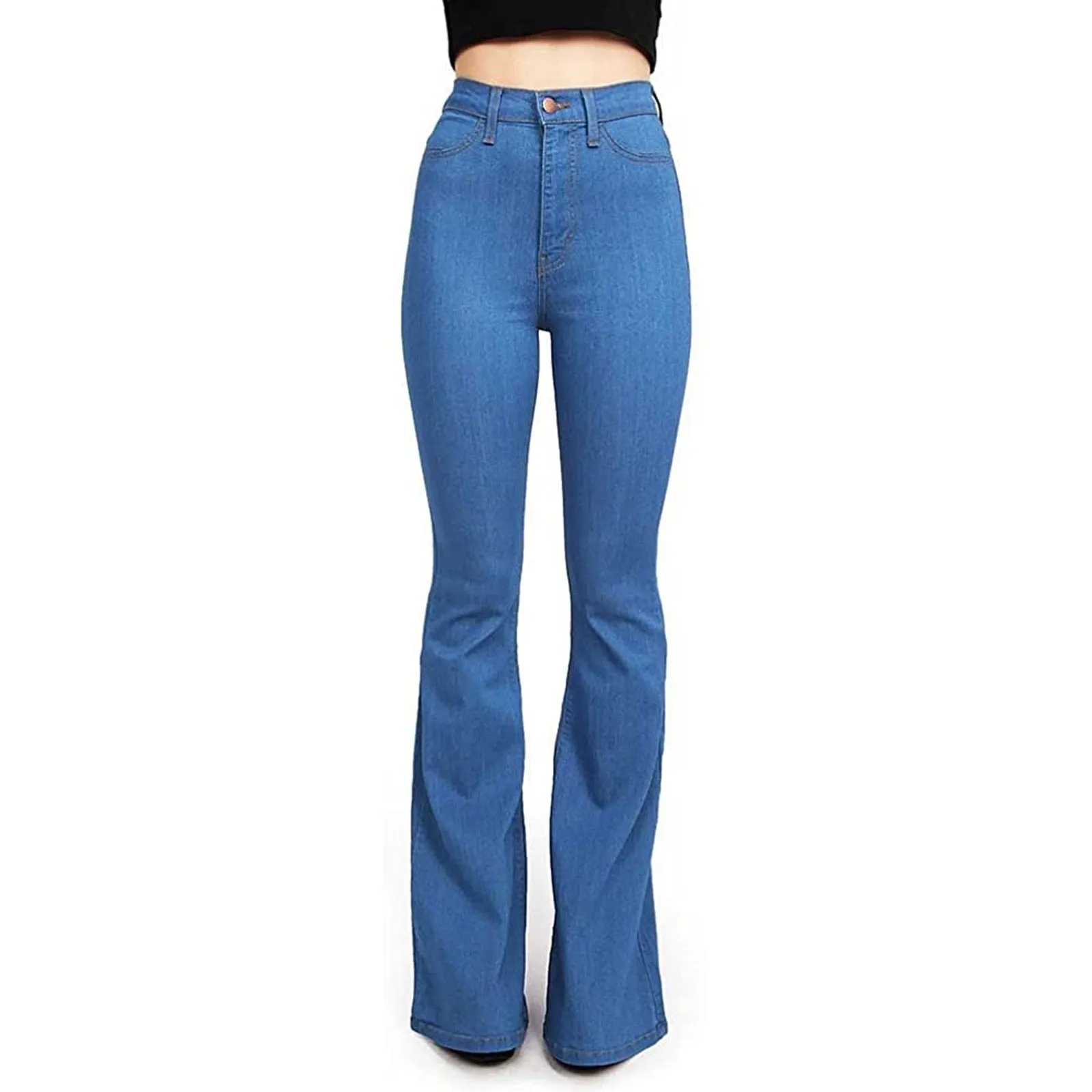 High Waist Wide Leg Stretch Flare Jeans