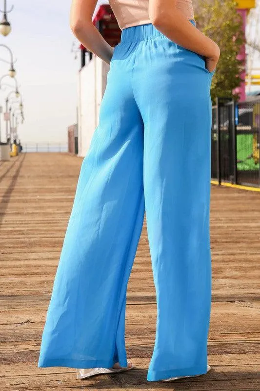 High waisted wide leg dress pants