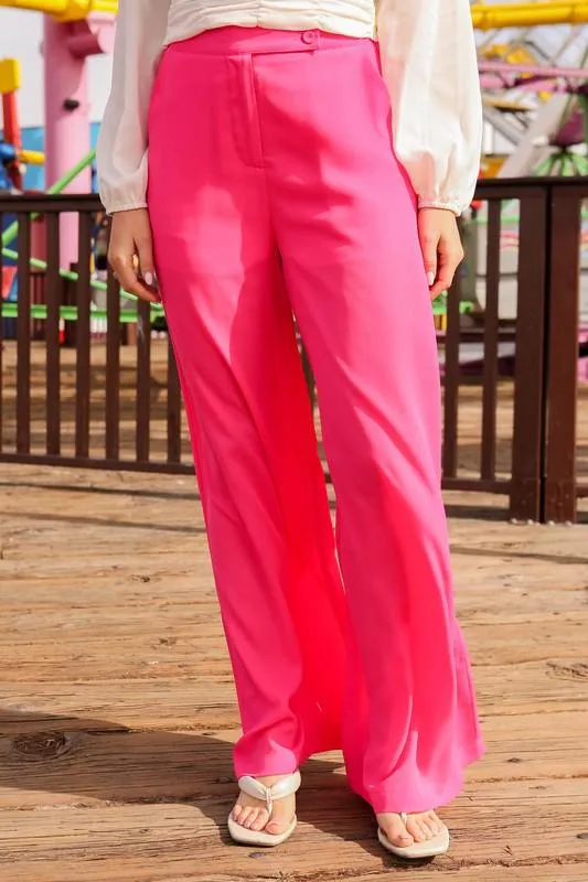 High waisted wide leg dress pants
