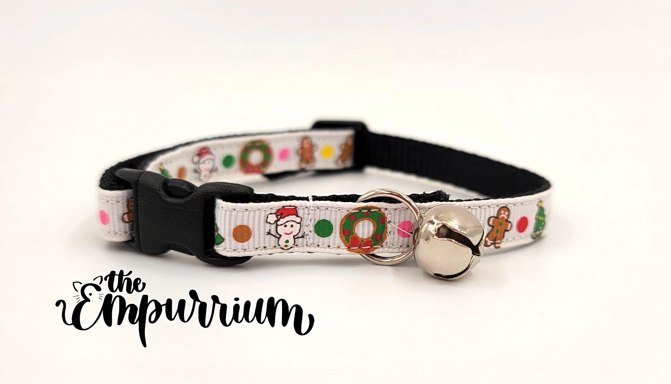 Holiday Cat Collar - Christmas Friends - Black/Black
