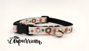 Holiday Cat Collar - Christmas Friends - Black/Black