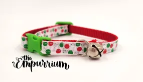 Holiday Cat Collar - Christmas Polka Dots - Red/Green