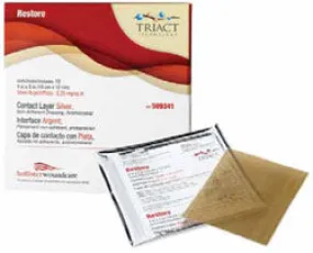Hollister 509341 Restore Contact Layer with Silver - 4" x 5", Box of 10 dressings