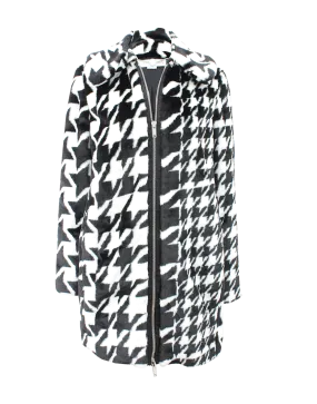 Houndstooth Faux Fur Coat