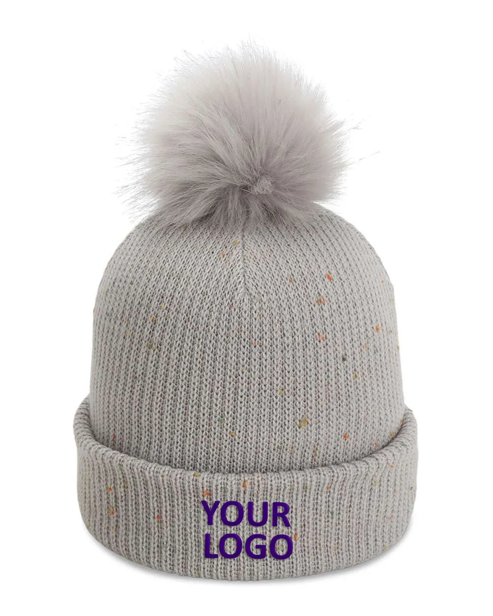 Imperial The Montage Pom Cuffed Custom Beanies, Light Grey