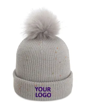 Imperial The Montage Pom Cuffed Custom Beanies, Light Grey
