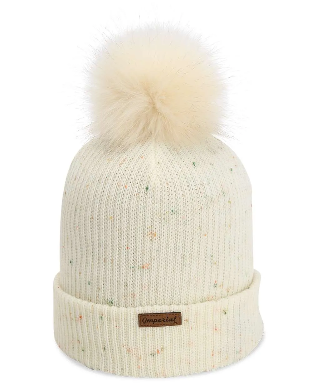 Imperial The Montage Pom Cuffed Custom Beanies, Putty