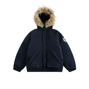 Insulated Hooded Parka with Fur Collar