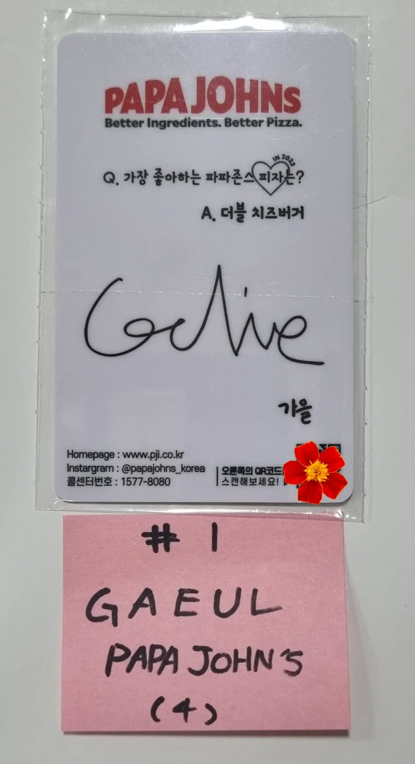 IVE 'IVE X PAPA JOHNS PIZZA' - Papa John's Event PVC Photocard [Restocked 5/11]