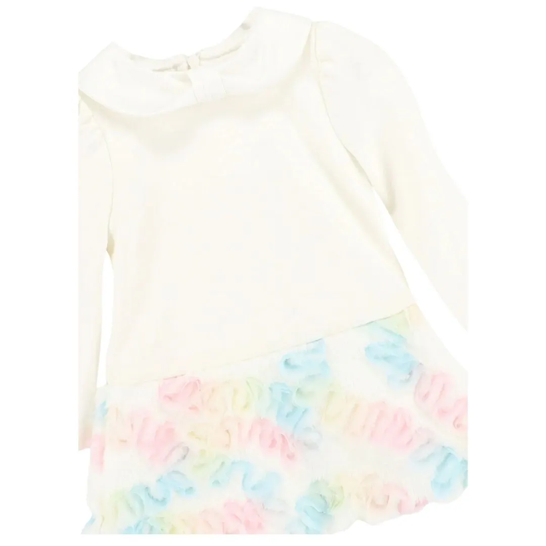 Ivory 'Frances' Fur Trim Baby Dress