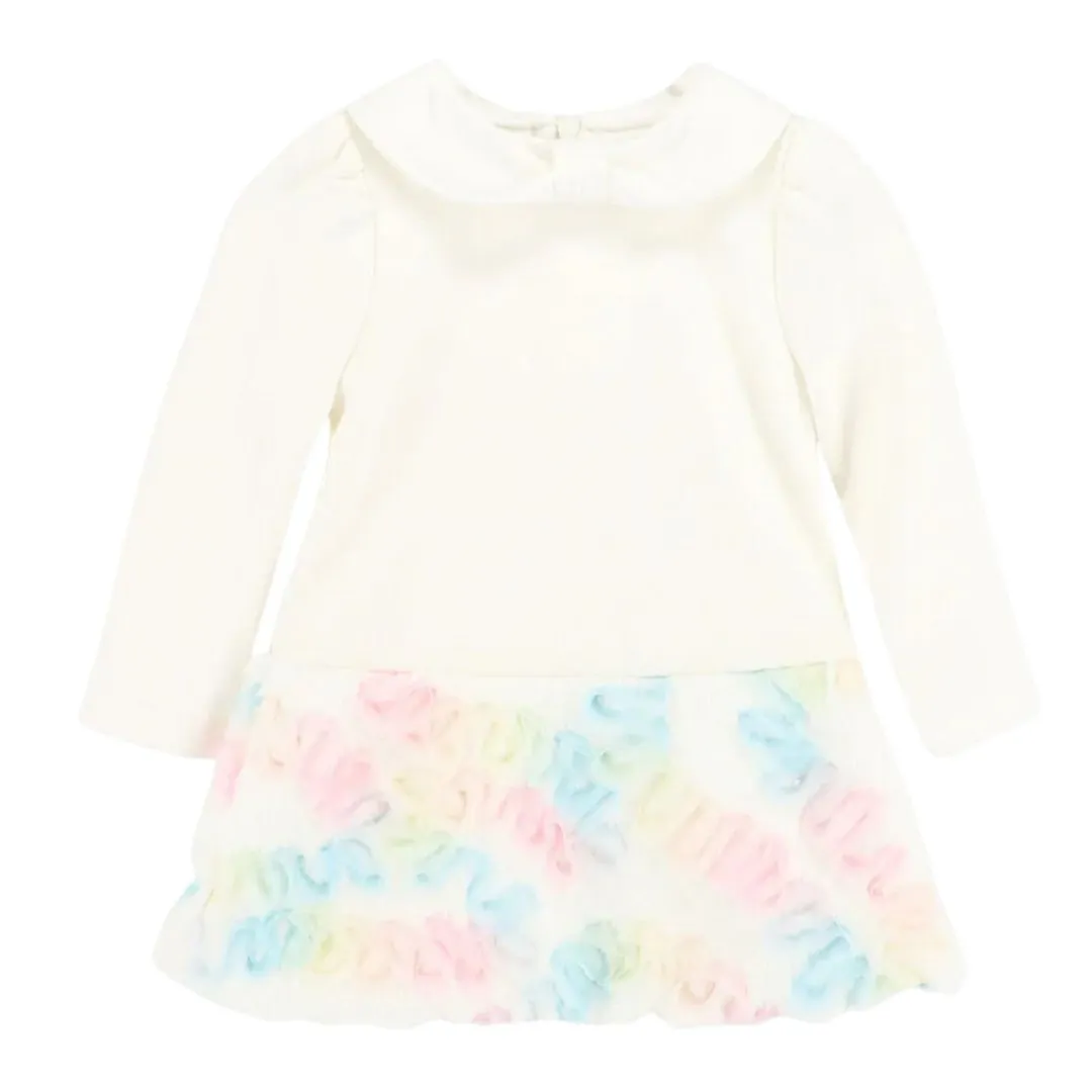 Ivory 'Frances' Fur Trim Baby Dress