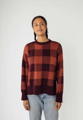 Jacquard Strickpullover FAIZA rosine / mahagoni | MELAWEAR