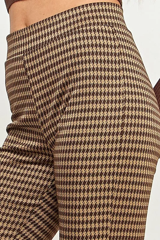 Java/Desert Yarn Dye Print High Waist Flare Pants