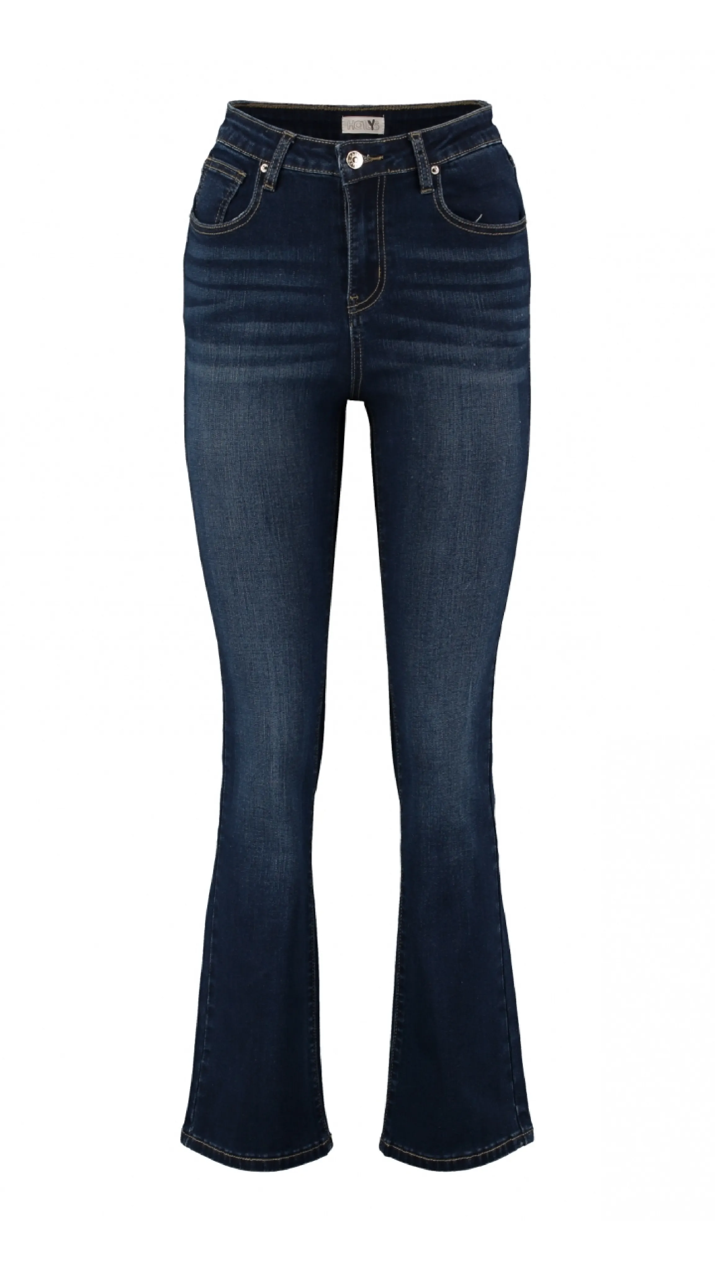 Kassy Dark Blue High Waist Flared Jeans