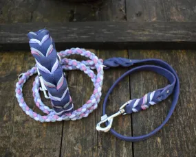 Leather collar with paracord