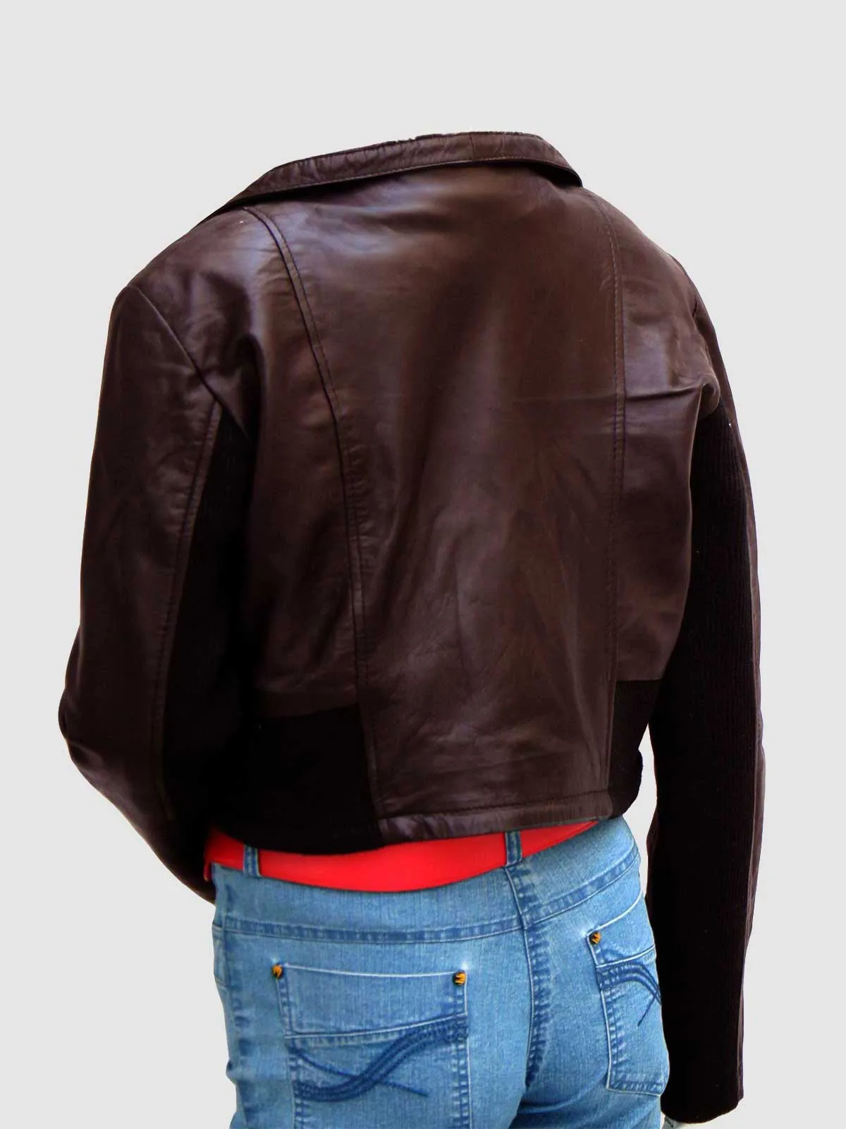 Leather Jacket With Fur Collar