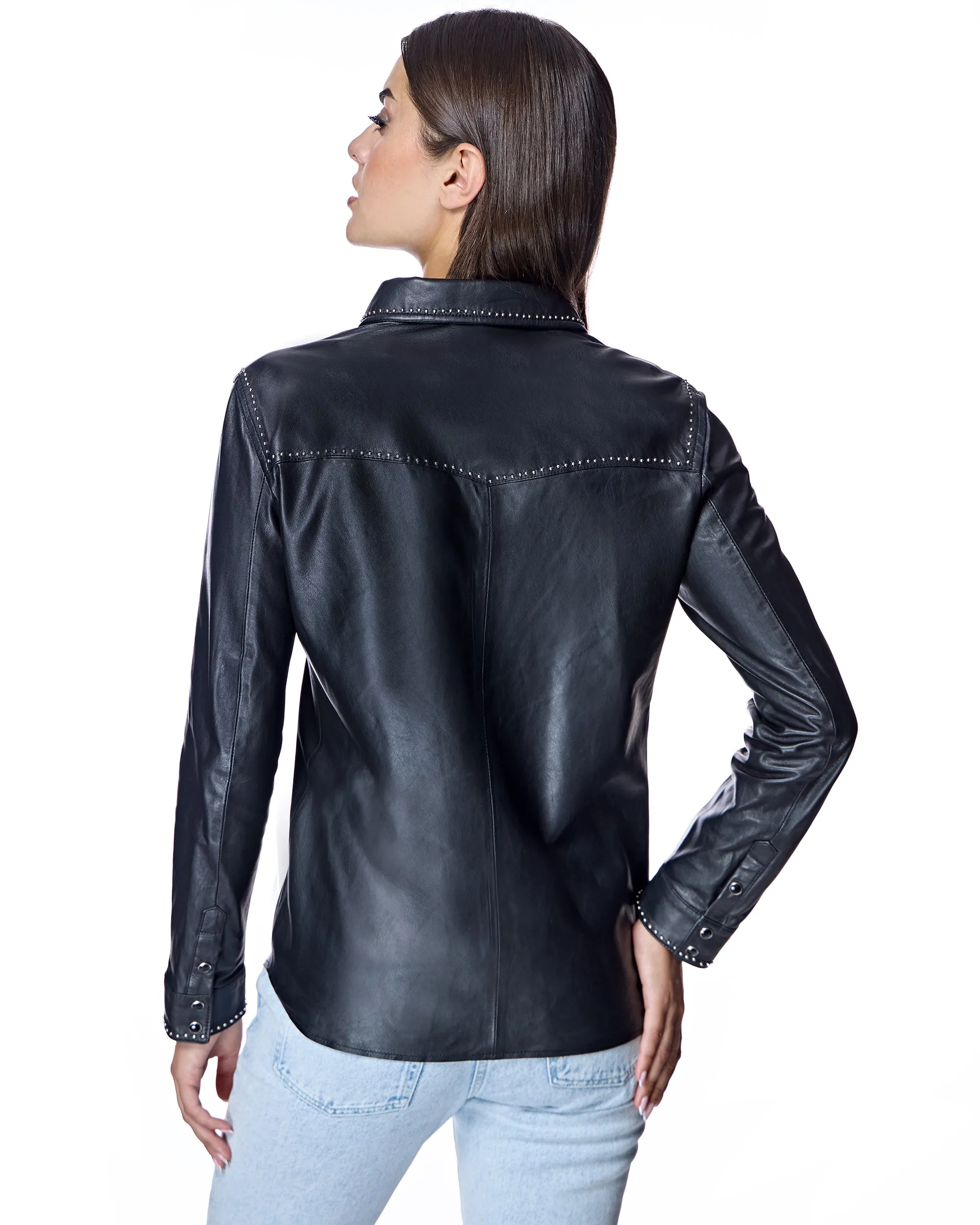 Leather Shirt Jacket