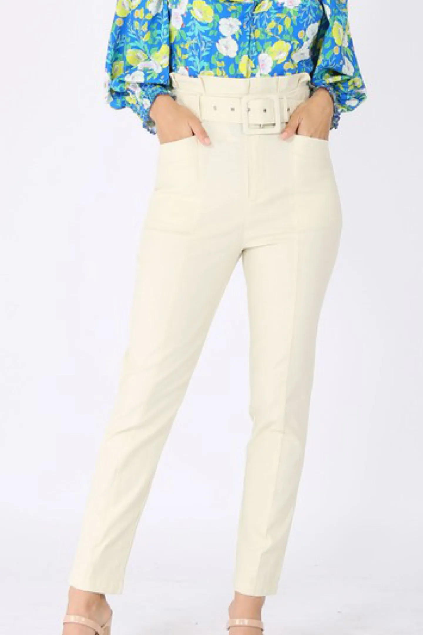 LINEN PAPERBAG PANTS