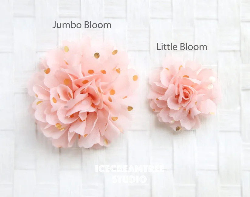 Little Navy Blue Gold Dot Bloom Collar Slide On - Small Flower Collar Accessory