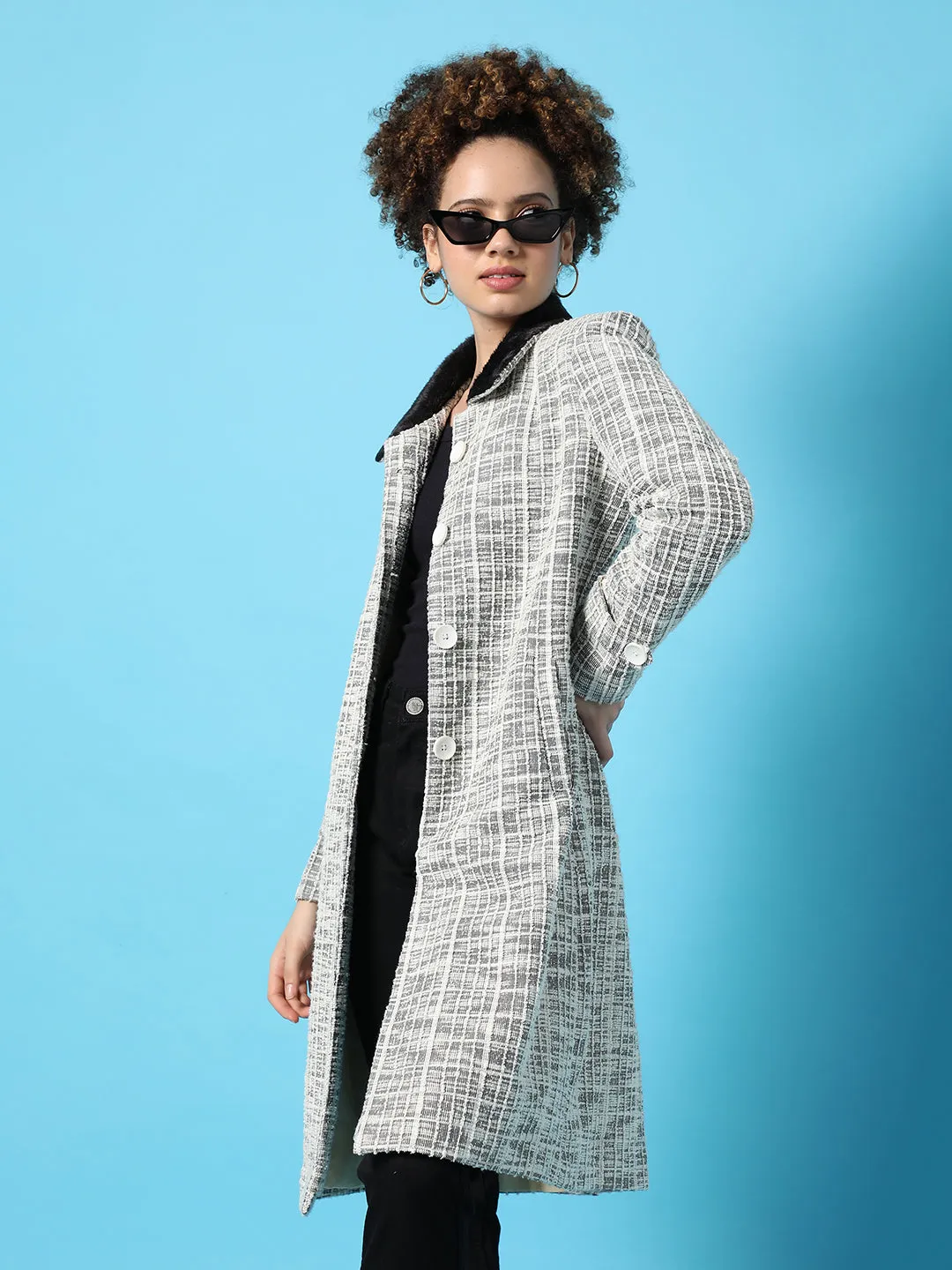 Long Coat With Faux Fur Collar