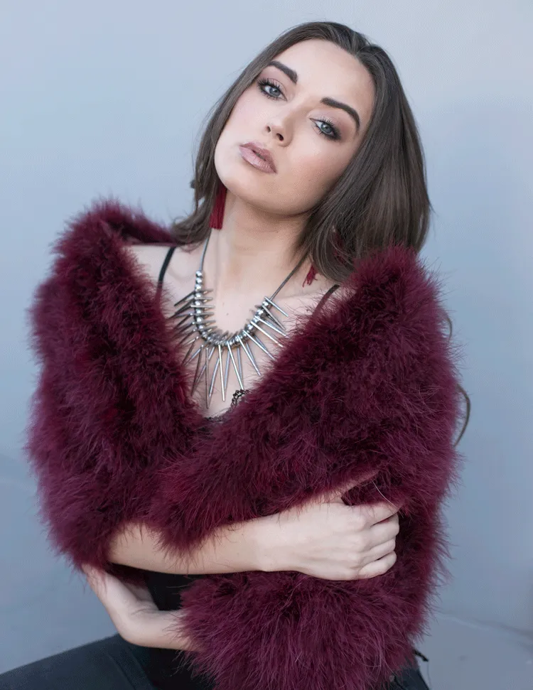 Lourdes - Crop Jacket in Merlot
