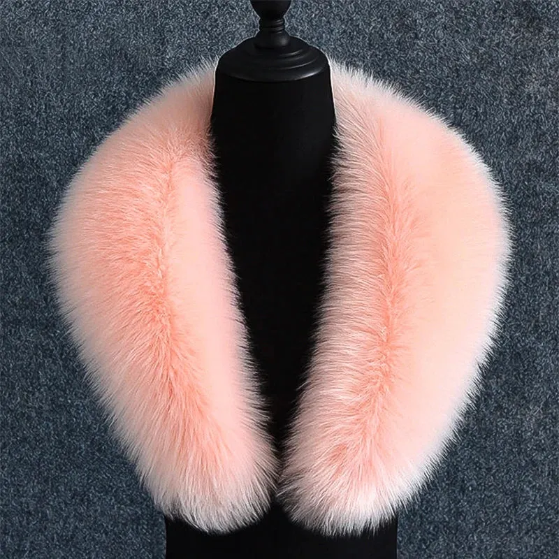 LVSANW Faux Fur Collar Solid Color Plush Shawl Women Winter Detachable Neck Warmer Wrap Scarves Female Thick Warm Plush Collar Scarf