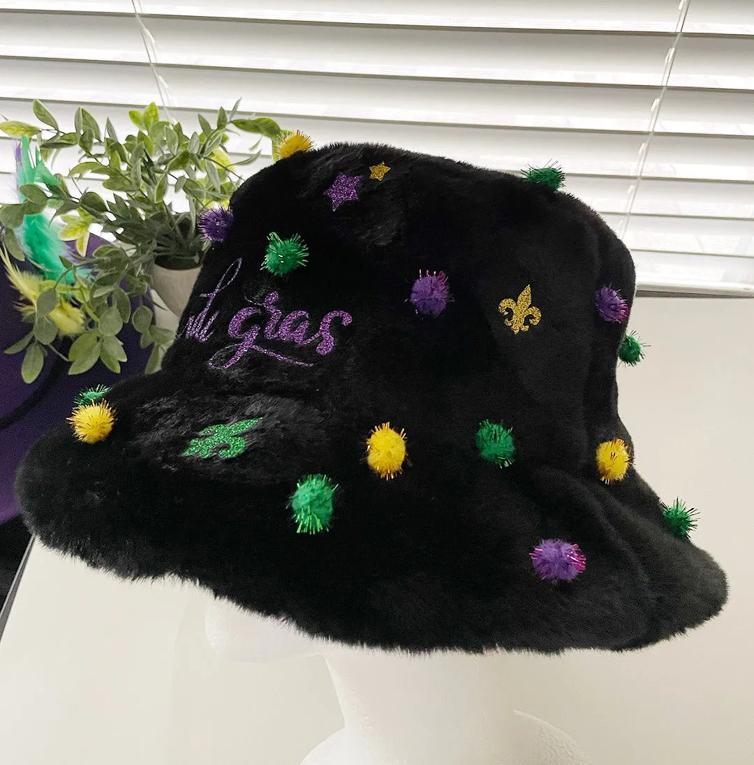Mardi Gras fur Bucket Hat