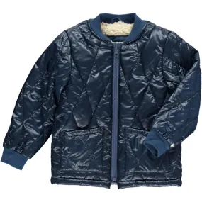 Me and Henry Boys Quilted Sherpa Lined Bomber Jacket in Navy: Size 7/8 to 16