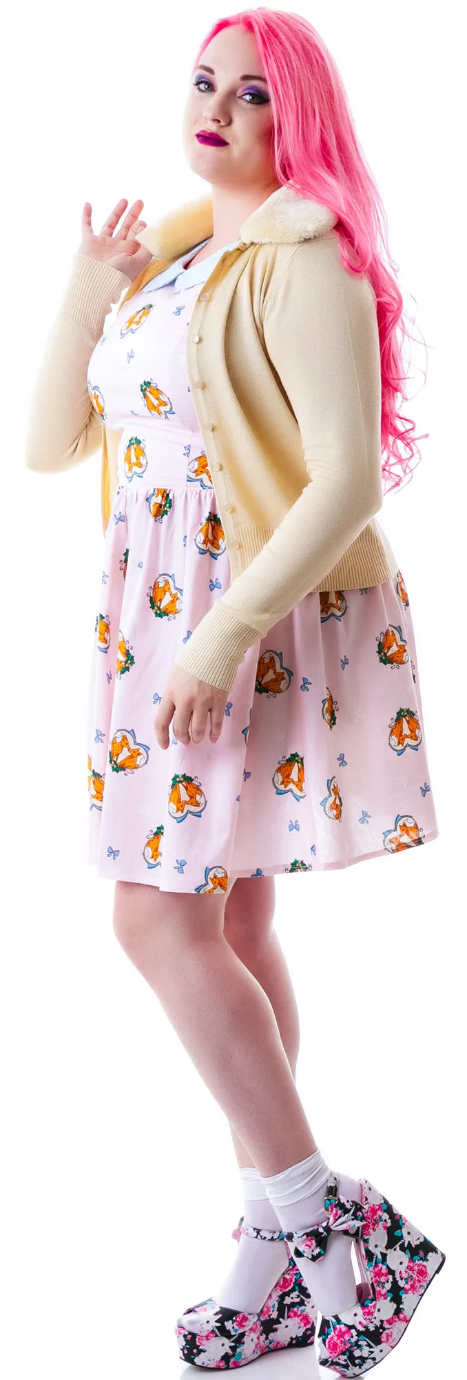 Miss Kitty Fur Collar Cardigan