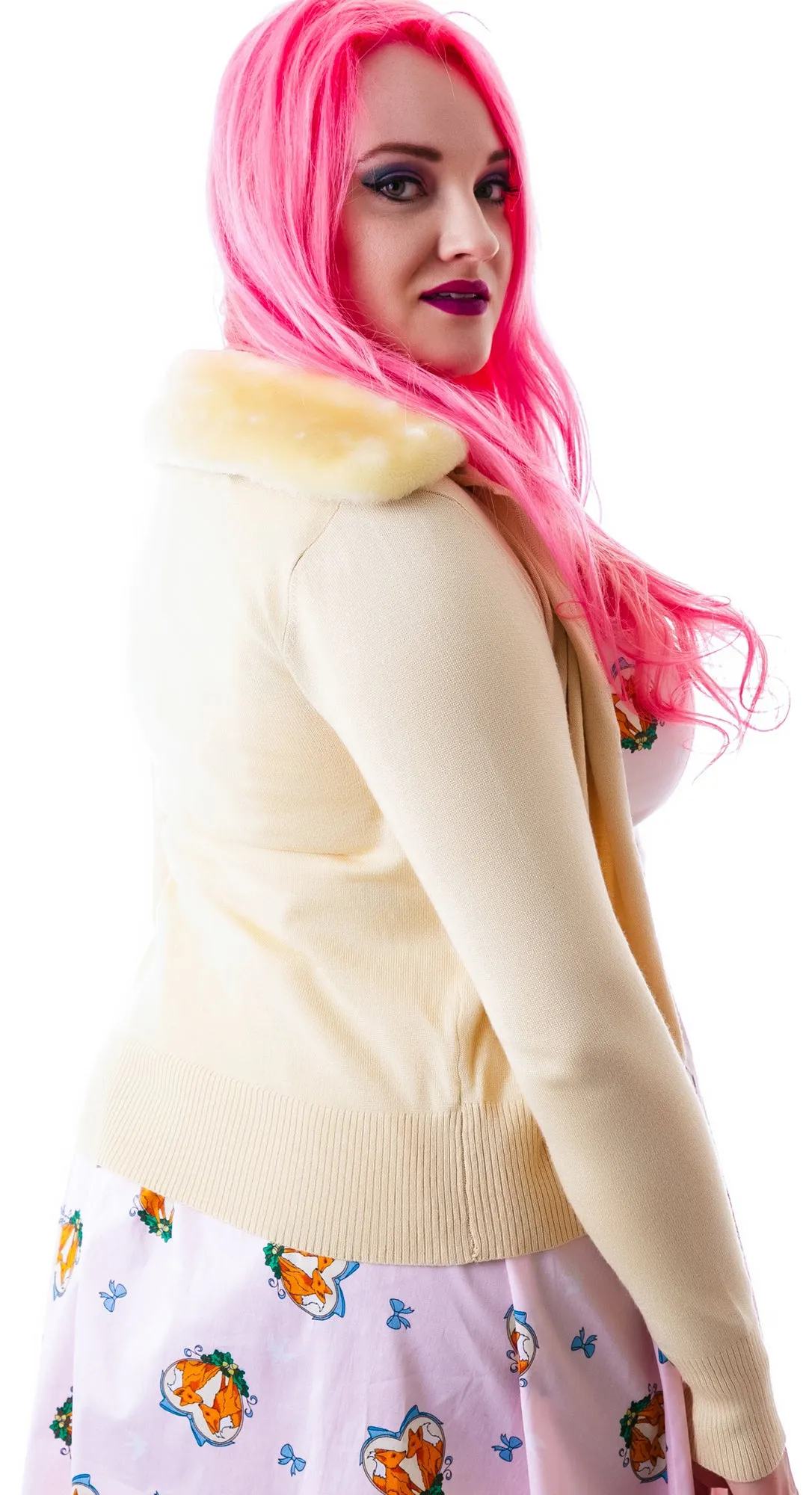 Miss Kitty Fur Collar Cardigan