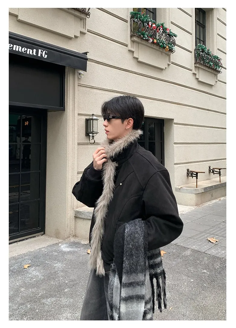 Mountain carving fur collar jacket OR4015
