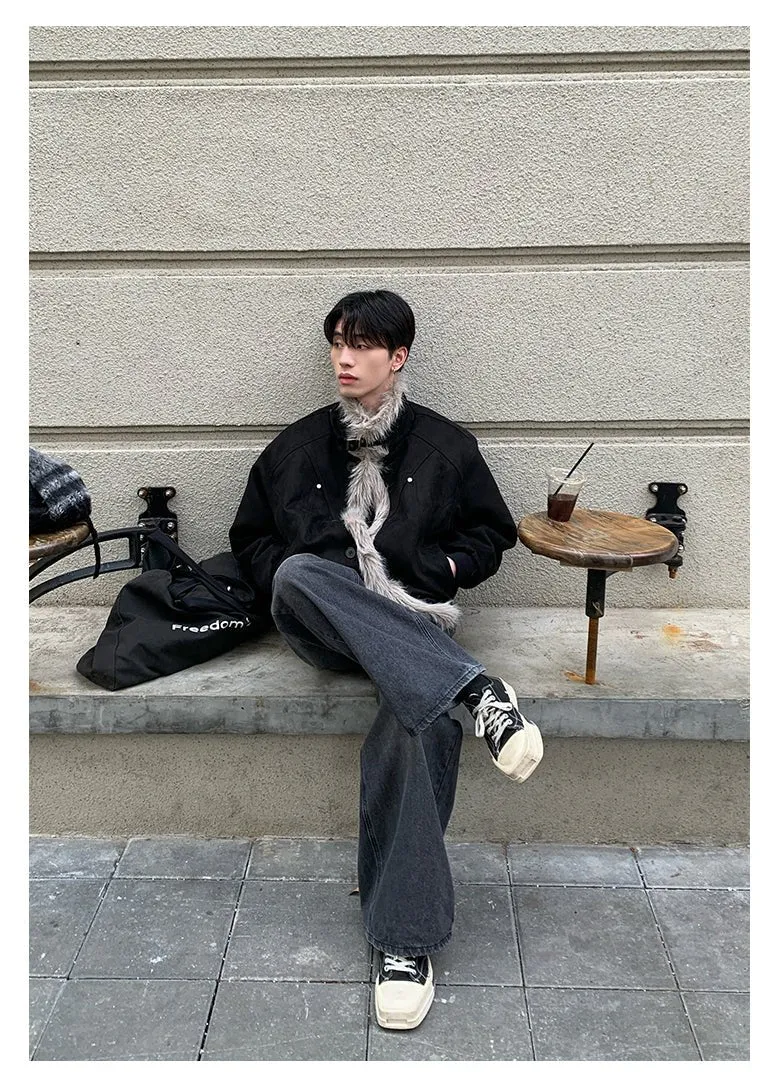 Mountain carving fur collar jacket OR4015