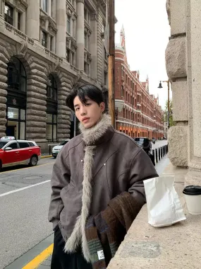 Mountain carving fur collar jacket OR4015
