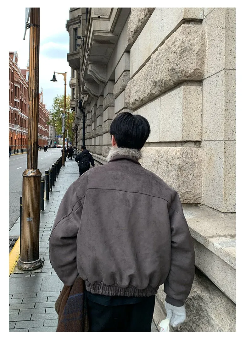 Mountain carving fur collar jacket OR4015