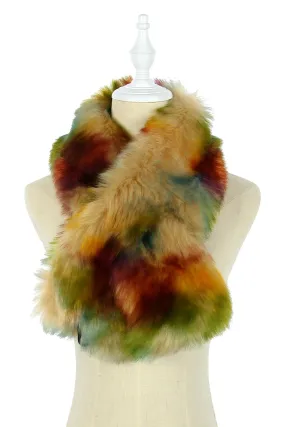 Multicoloured Faux Fur Pull Through Collar