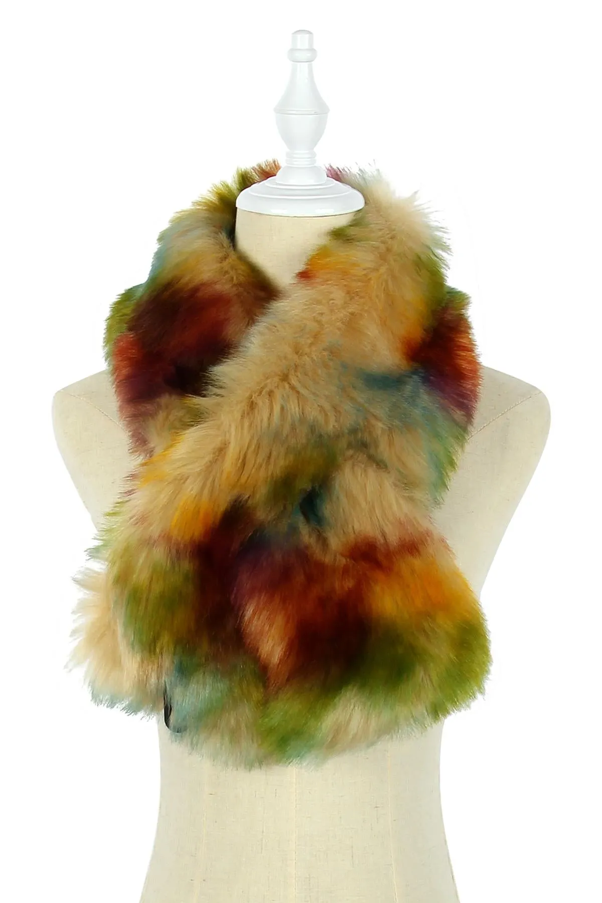 Multicoloured Faux Fur Pull Through Collar
