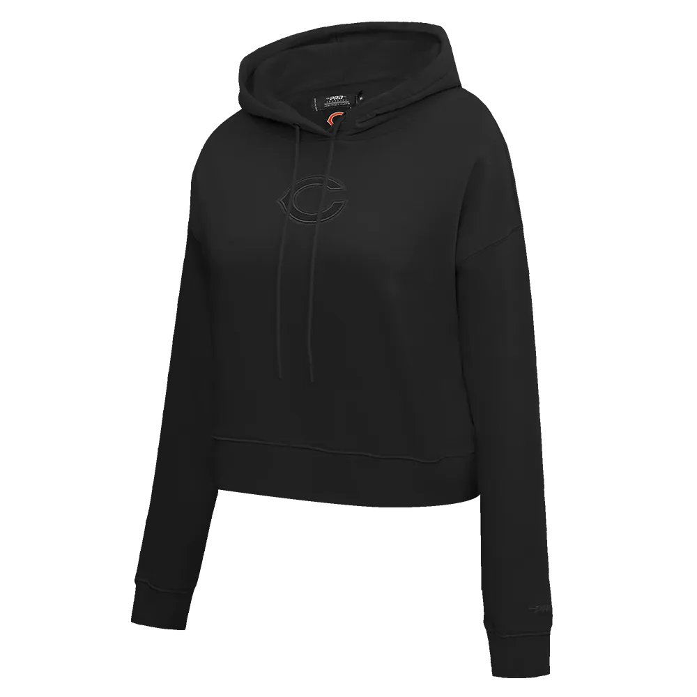 NFL CHICAGO BEARS NEUTRAL WOMEN'S CROPPED PO HOODIE (BLACK)