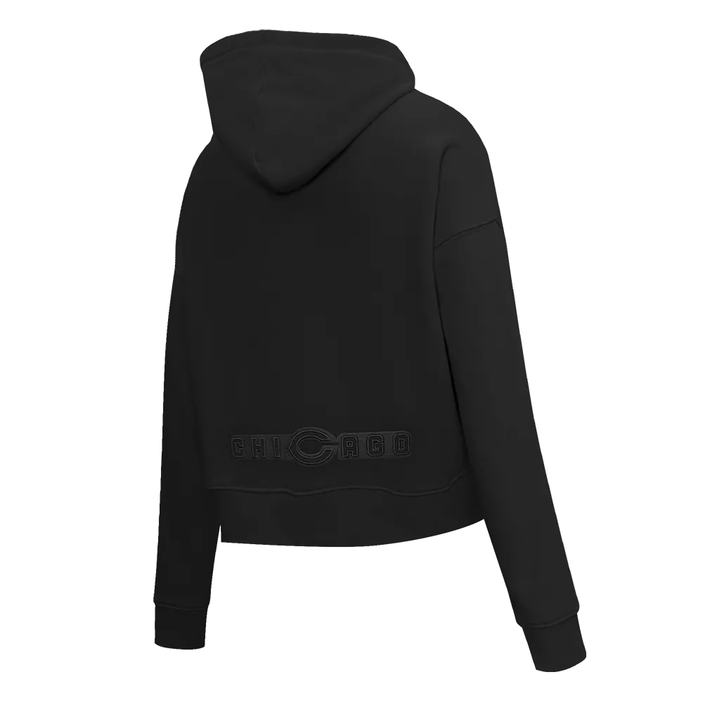 NFL CHICAGO BEARS NEUTRAL WOMEN'S CROPPED PO HOODIE (BLACK)